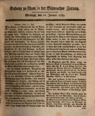 Bayreuther Zeitung Montag 26. Januar 1789