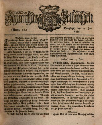 Bayreuther Zeitung Dienstag 27. Januar 1789