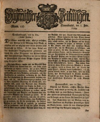 Bayreuther Zeitung Samstag 7. Februar 1789