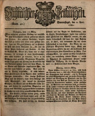 Bayreuther Zeitung Donnerstag 2. April 1789