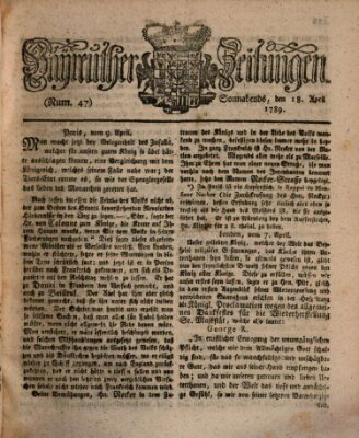 Bayreuther Zeitung Samstag 18. April 1789