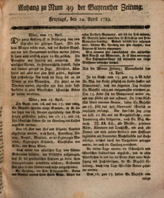 Bayreuther Zeitung Freitag 24. April 1789