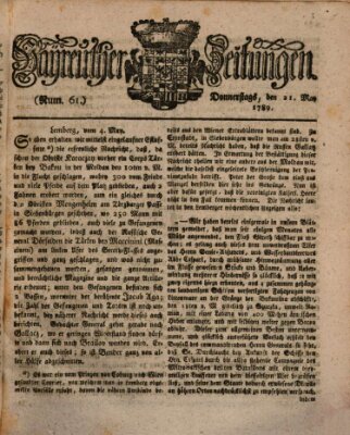 Bayreuther Zeitung Donnerstag 21. Mai 1789