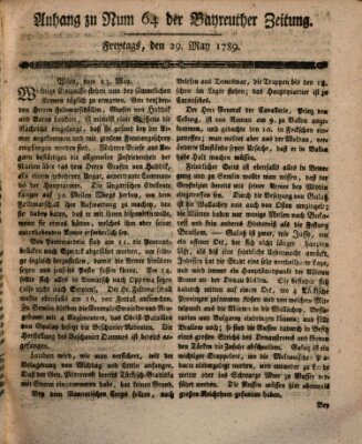 Bayreuther Zeitung Freitag 29. Mai 1789