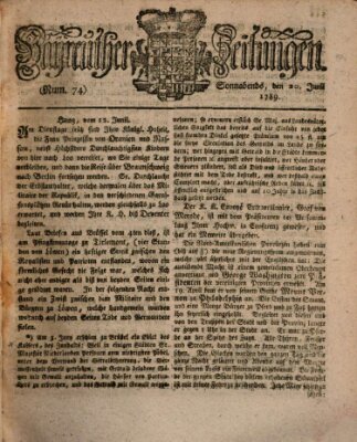 Bayreuther Zeitung Samstag 20. Juni 1789