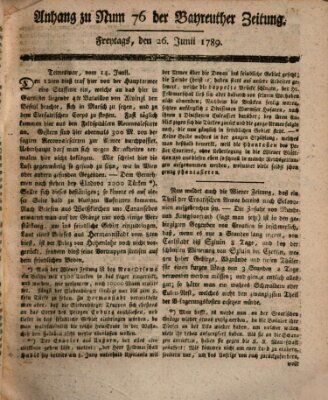 Bayreuther Zeitung Freitag 26. Juni 1789