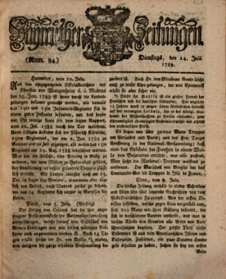 Bayreuther Zeitung Dienstag 14. Juli 1789