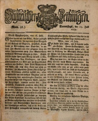 Bayreuther Zeitung Donnerstag 23. Juli 1789