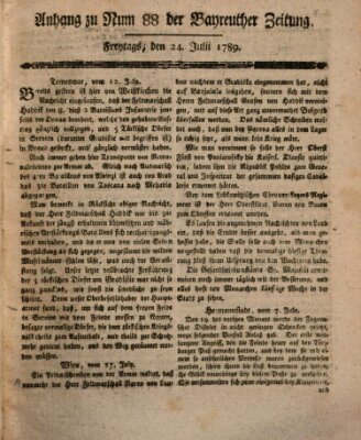 Bayreuther Zeitung Freitag 24. Juli 1789
