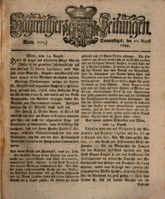 Bayreuther Zeitung Donnerstag 20. August 1789