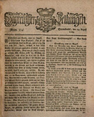 Bayreuther Zeitung Samstag 29. August 1789