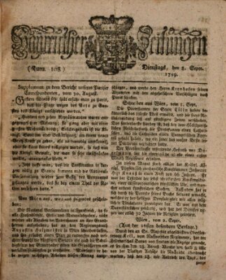 Bayreuther Zeitung Dienstag 8. September 1789