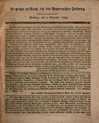 Bayreuther Zeitung Dienstag 8. September 1789