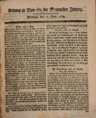 Bayreuther Zeitung Freitag 11. September 1789
