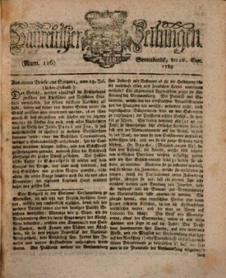 Bayreuther Zeitung Samstag 26. September 1789