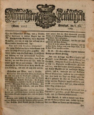 Bayreuther Zeitung Dienstag 6. Oktober 1789