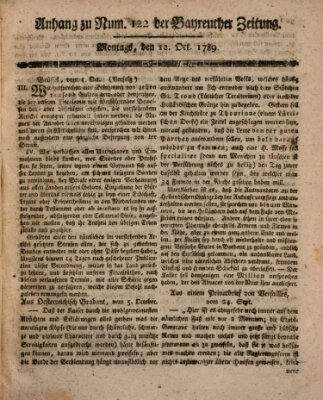 Bayreuther Zeitung Montag 12. Oktober 1789