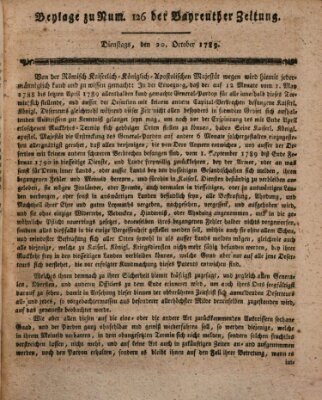 Bayreuther Zeitung Dienstag 20. Oktober 1789