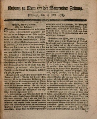 Bayreuther Zeitung Freitag 23. Oktober 1789