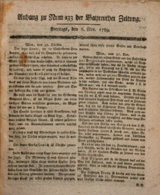 Bayreuther Zeitung Freitag 6. November 1789