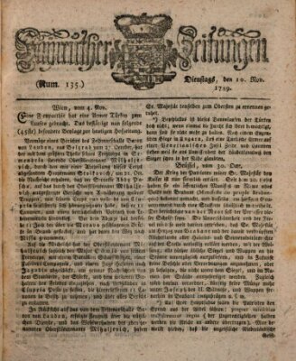 Bayreuther Zeitung Dienstag 10. November 1789