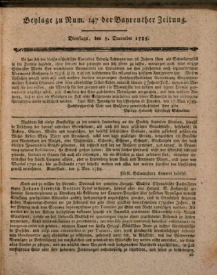 Bayreuther Zeitung Dienstag 8. Dezember 1789