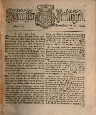 Bayreuther Zeitung Donnerstag 14. Januar 1790