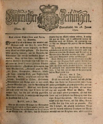 Bayreuther Zeitung Samstag 16. Januar 1790