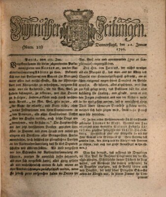 Bayreuther Zeitung Donnerstag 21. Januar 1790