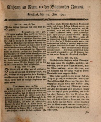 Bayreuther Zeitung Samstag 23. Januar 1790