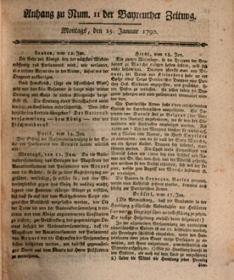 Bayreuther Zeitung Montag 25. Januar 1790