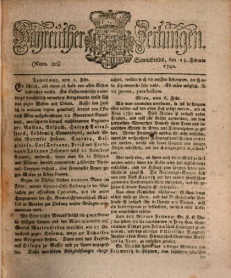 Bayreuther Zeitung Samstag 13. Februar 1790