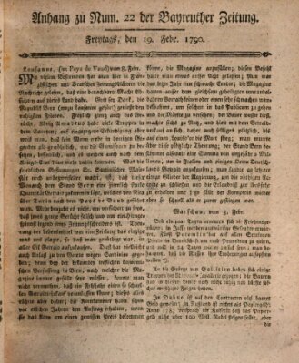 Bayreuther Zeitung Freitag 19. Februar 1790