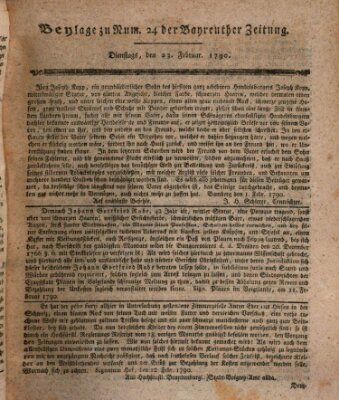 Bayreuther Zeitung Dienstag 23. Februar 1790