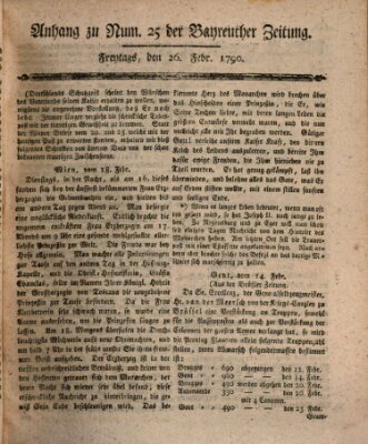 Bayreuther Zeitung Freitag 26. Februar 1790