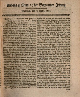 Bayreuther Zeitung Montag 8. März 1790