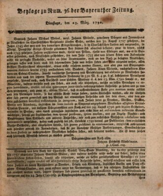 Bayreuther Zeitung Dienstag 23. März 1790