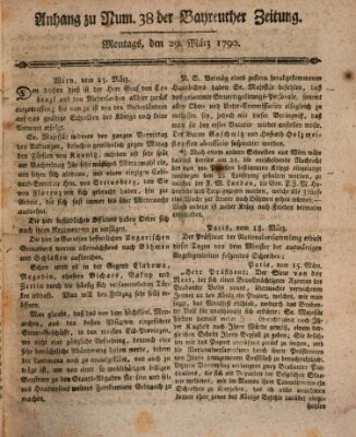 Bayreuther Zeitung Montag 29. März 1790