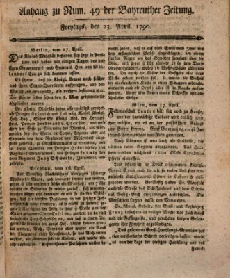 Bayreuther Zeitung Freitag 23. April 1790