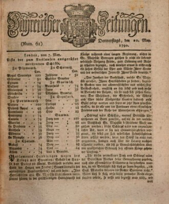 Bayreuther Zeitung Donnerstag 20. Mai 1790