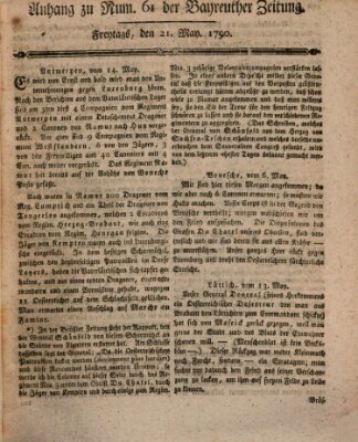 Bayreuther Zeitung Freitag 21. Mai 1790