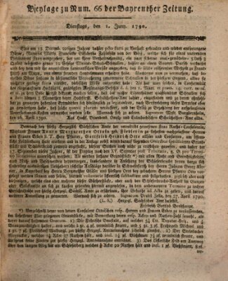 Bayreuther Zeitung Dienstag 1. Juni 1790