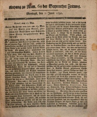 Bayreuther Zeitung Montag 7. Juni 1790