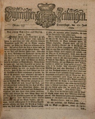 Bayreuther Zeitung Donnerstag 17. Juni 1790