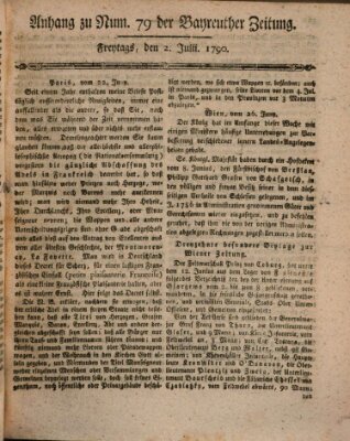 Bayreuther Zeitung Freitag 2. Juli 1790