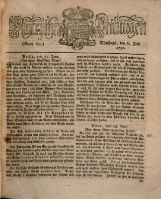 Bayreuther Zeitung Dienstag 6. Juli 1790