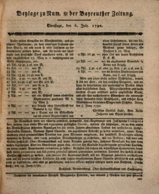 Bayreuther Zeitung Dienstag 6. Juli 1790