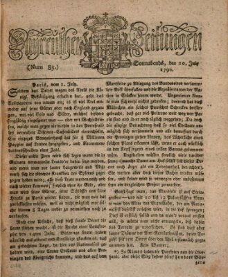 Bayreuther Zeitung Samstag 10. Juli 1790