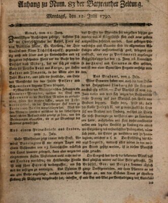 Bayreuther Zeitung Montag 12. Juli 1790