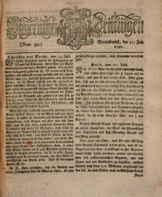 Bayreuther Zeitung Samstag 31. Juli 1790